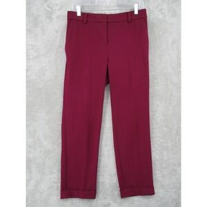 LOFT Pants Womens 4 Curvy Devin Slim Ankle Cropped Ponte Knit Stretch Office Red
